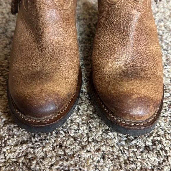 Justin Tan RUSTICO brown distressed leather ankle boots Size 5.5 - Picture 8 of 14